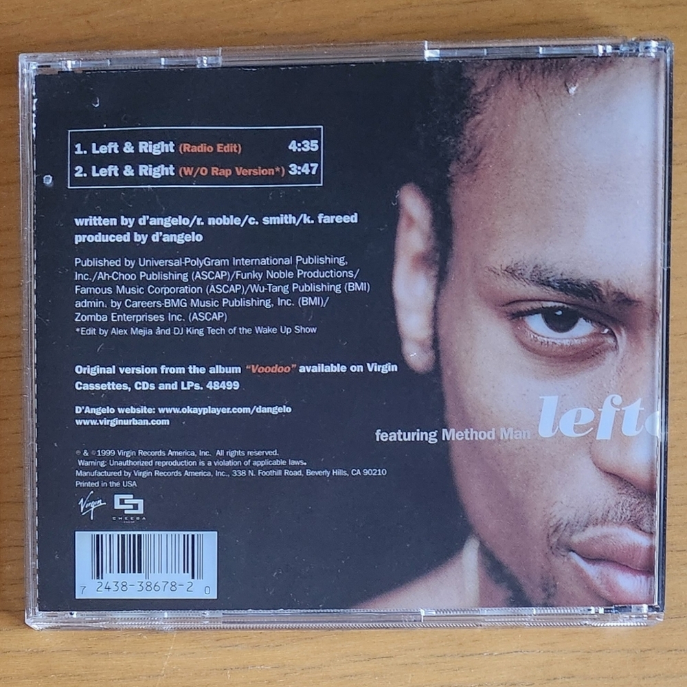 D'Angelo "Lady", "Left & Right" - 1990s CD Singles (Lot of 2)  - Picture 7 of 9